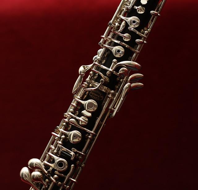 Oboe on a red background