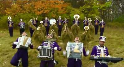  marching band playing with OK Go