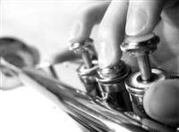 Trumpet valves closeup